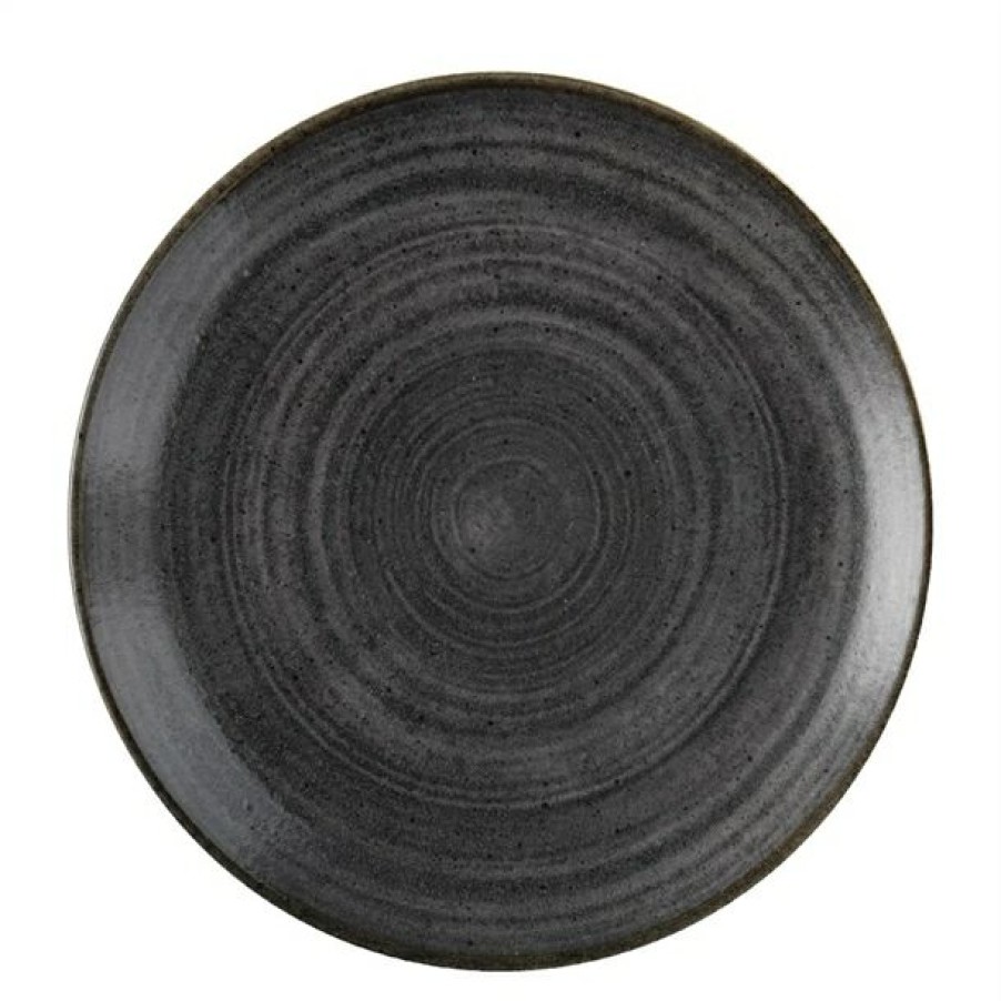 Crockery * | Discount Online Churchill Stonecast Raw Evolve Coupe Plate Black 260Mm (Pack Of 12)