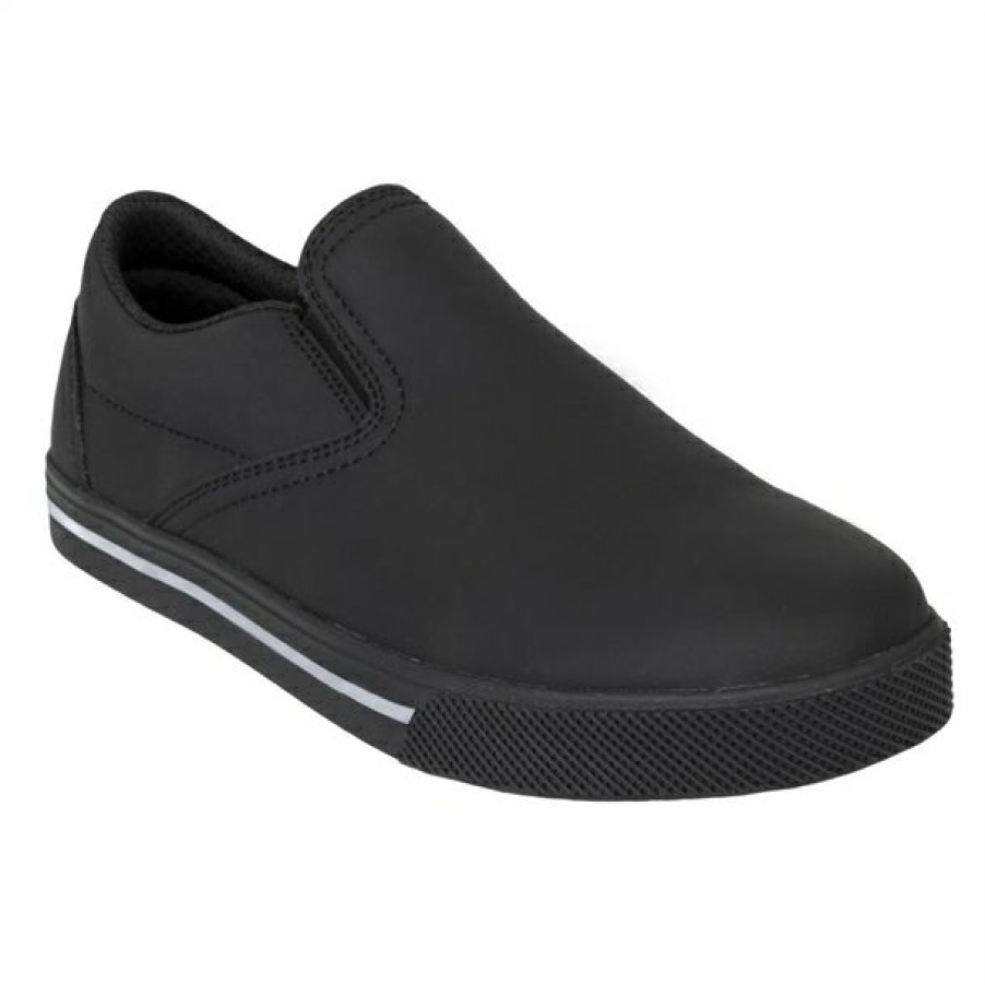 Chefs Clothing Aprons Footwear * | Discount Sale Slipbuster Recycled Microfibre Slip-On Shoe Matte Black