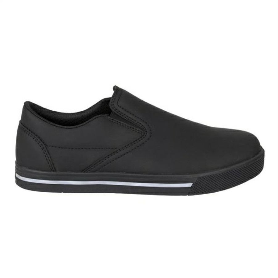 Chefs Clothing Aprons Footwear * | Discount Sale Slipbuster Recycled Microfibre Slip-On Shoe Matte Black