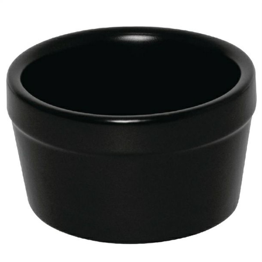 Crockery * | Top Sell Olympia Mediterranean Ramekins Black 95Mm (Pack Of 6)