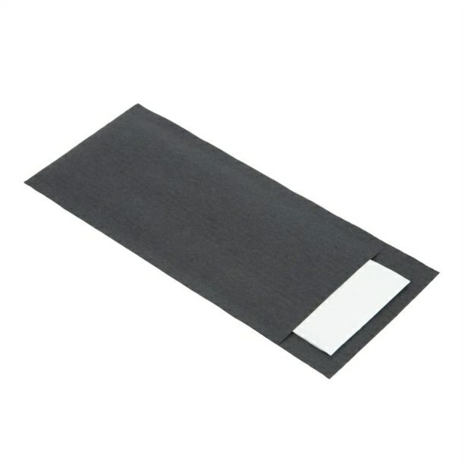 Consumables * | Best Price Europochette Black Cutlery Pouch With White Napkin (Pack Of 500)