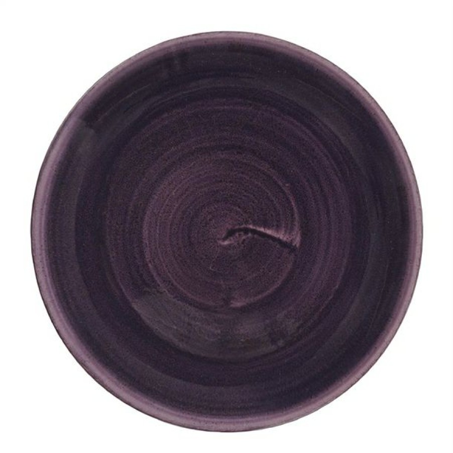 Crockery * | High Quality Churchill Stonecast Patina Deep Purple Coupe Plates (Pack Of 12)