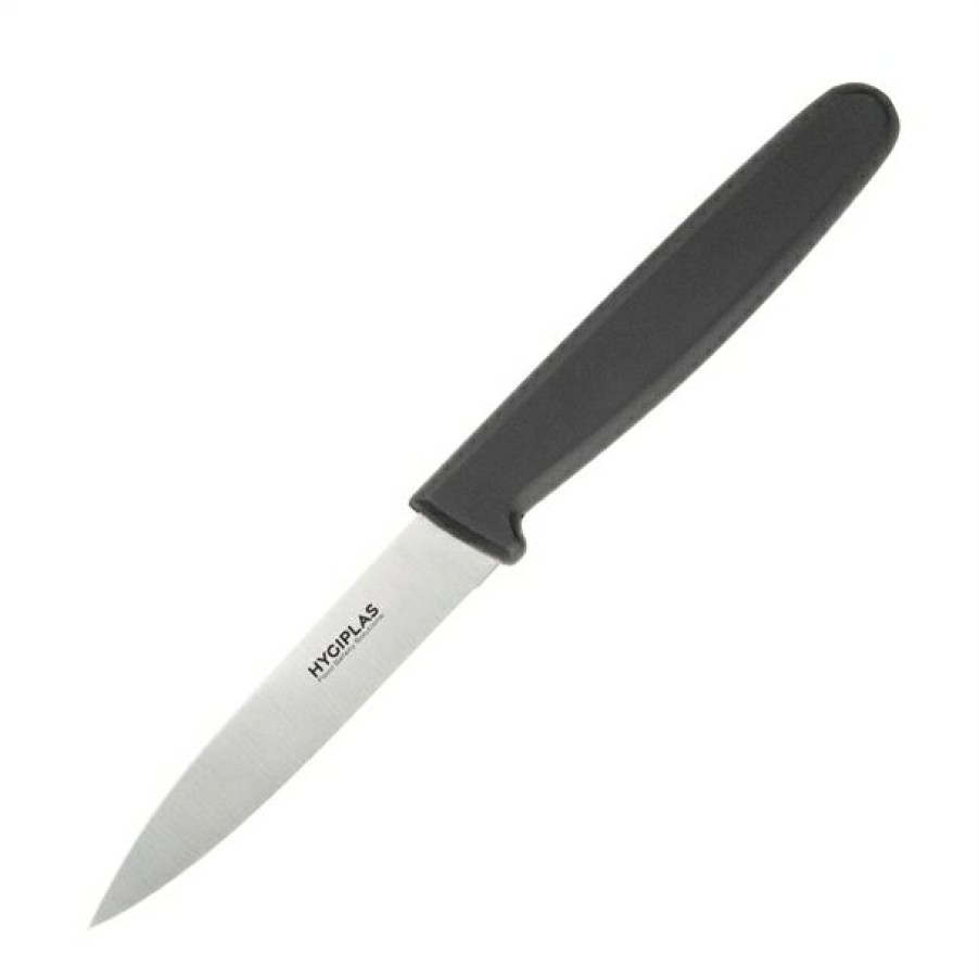 Kitchenware & Knives * | Quality Guarantee Hygiplas Straight Blade Paring Knife Black 7.5Cm