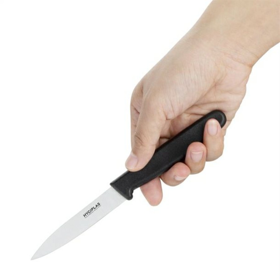 Kitchenware & Knives * | Quality Guarantee Hygiplas Straight Blade Paring Knife Black 7.5Cm