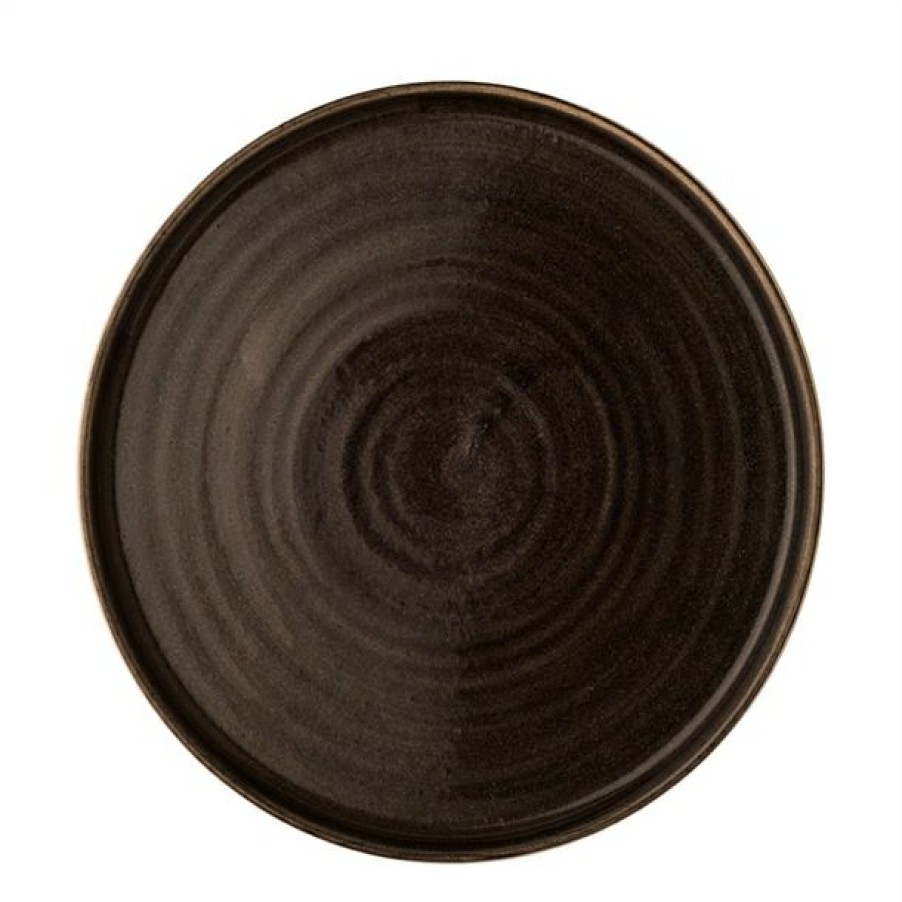 Crockery * | High Quality Churchill Stonecast Patina Walled Plates Iron Black 260Mm (Pack Of 6)