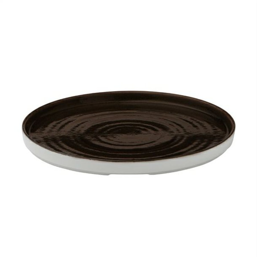 Crockery * | High Quality Churchill Stonecast Patina Walled Plates Iron Black 260Mm (Pack Of 6)