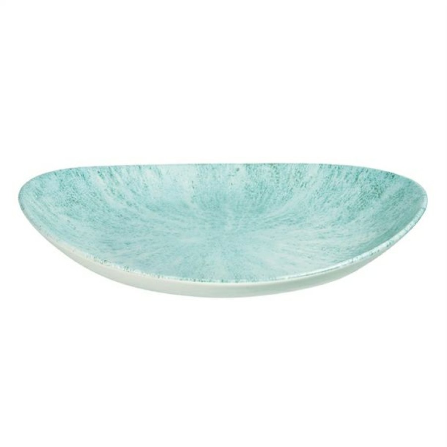 Crockery * | Opening Sales Churchill Stone Oval Coupe Plates Aquamarine 270 X 229Mm (Pack Of 12)