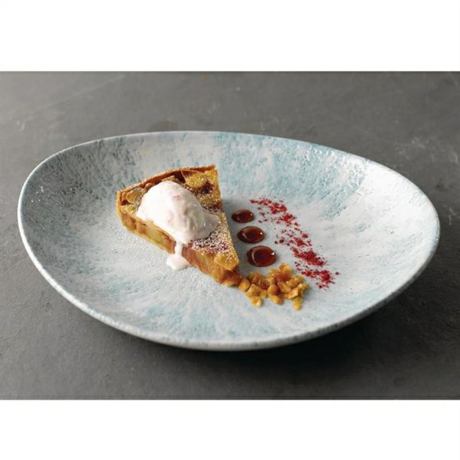 Crockery * | Opening Sales Churchill Stone Oval Coupe Plates Aquamarine 270 X 229Mm (Pack Of 12)