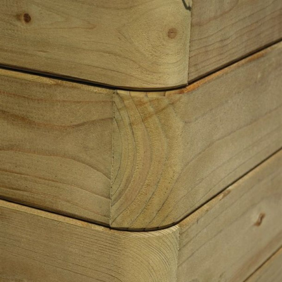 Furniture * | Flash Sale Rowlinson Marberry Layer Planter Rectangular Natural Timber 100Cm