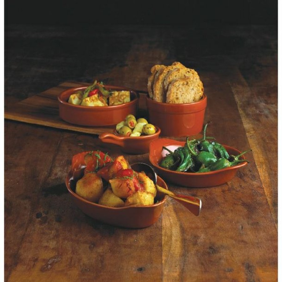 Crockery * | Hot Sale Olympia Tapas Rustic Mediterranean Large Dishes 134Mm (Pack Of 6)