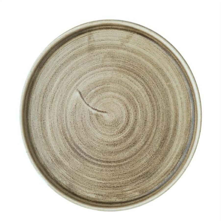 Crockery * | Free Delivery Churchill Stonecast Patina Antique Taupe Walled Plates 220Mm (Pack Of 6)