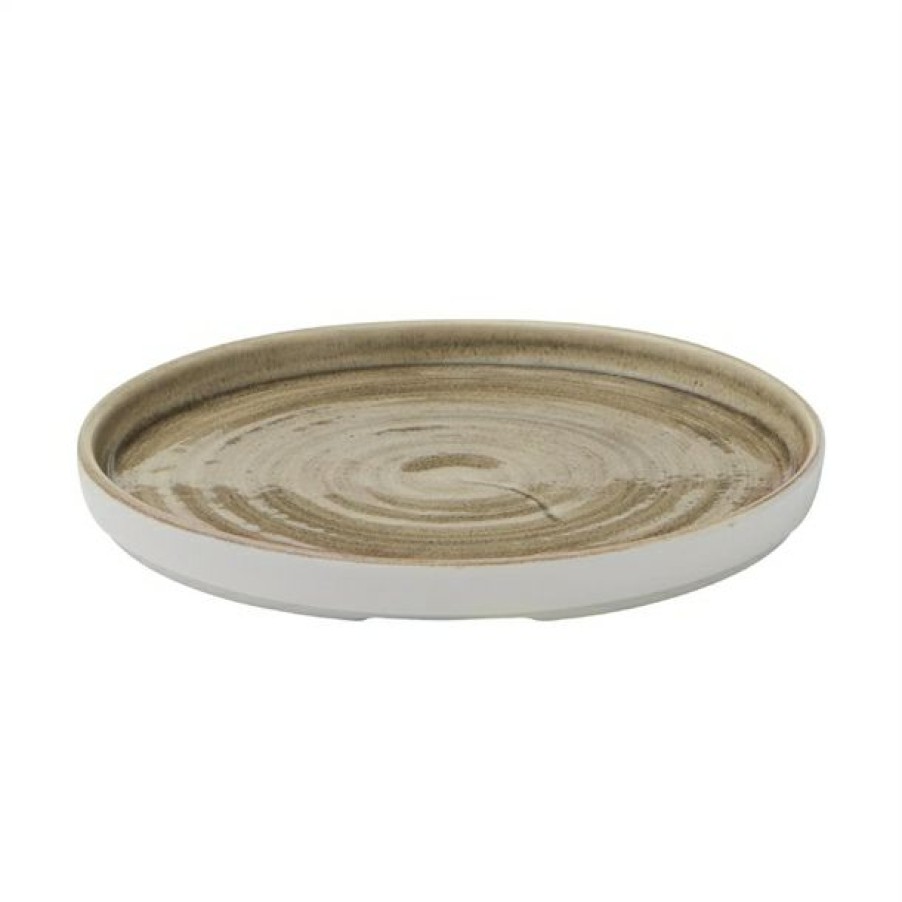 Crockery * | Free Delivery Churchill Stonecast Patina Antique Taupe Walled Plates 220Mm (Pack Of 6)