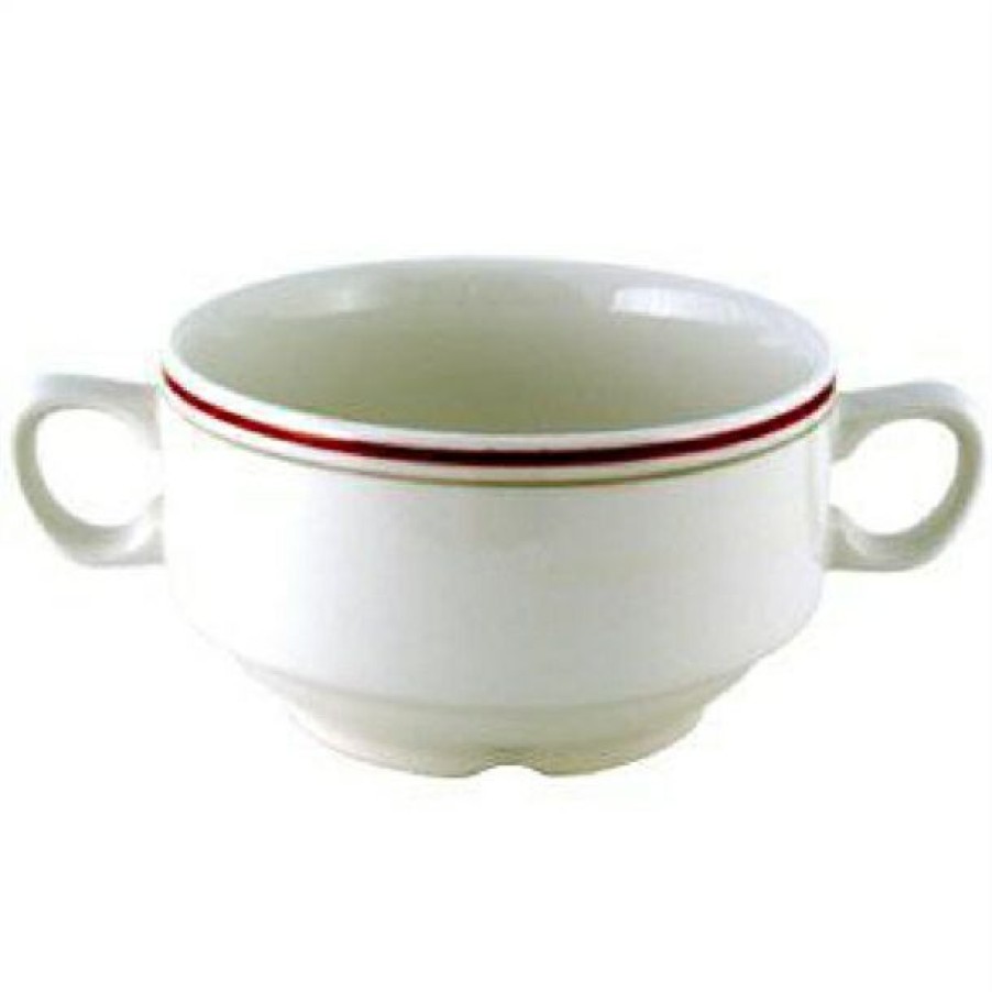 Crockery * | Reliable Quality Churchill Nova Clyde Handled Soup Bowls 398Ml (Pack Of 24)