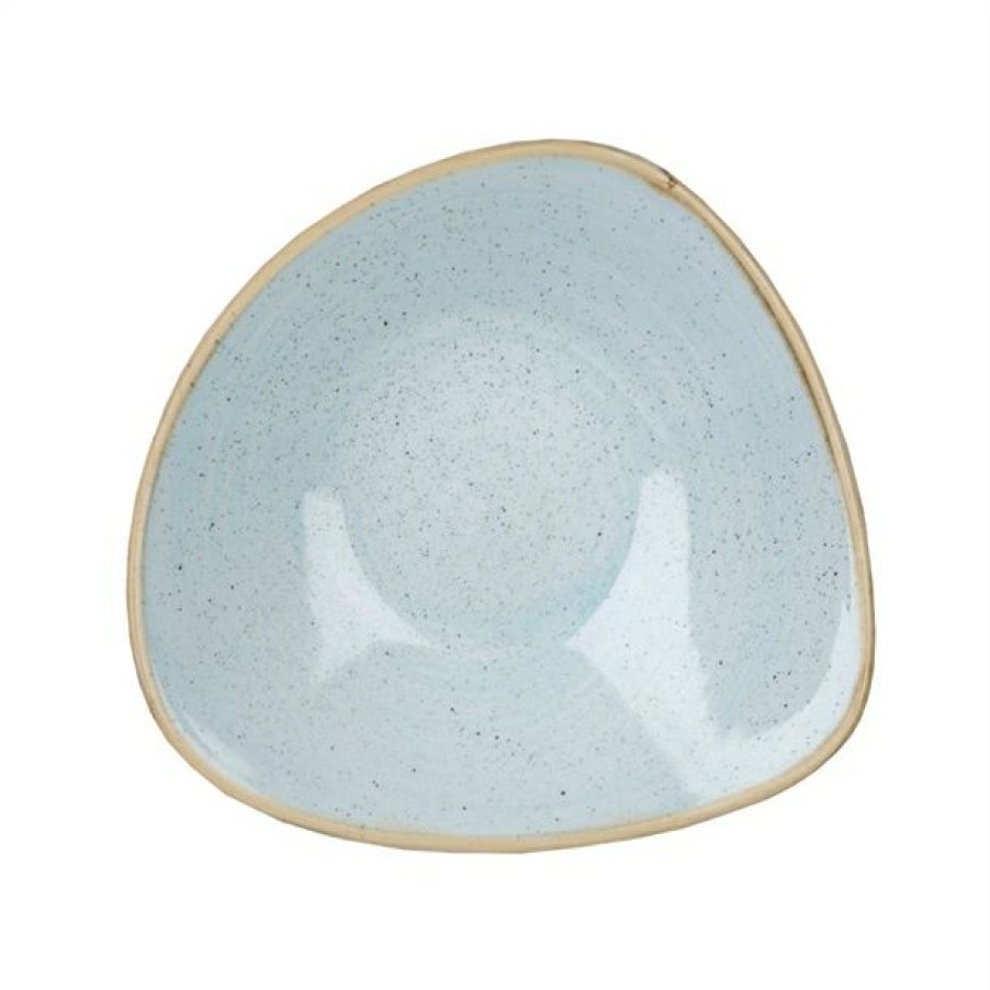 Crockery * | Best Sale Churchill Stonecast Triangle Bowl Duck Egg Blue 265Mm (Pack Of 12)