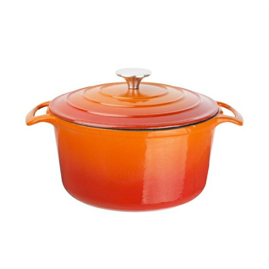 Kitchenware & Knives * | Exquisite Gifts Vogue Orange Round Casserole Dish 4Ltr