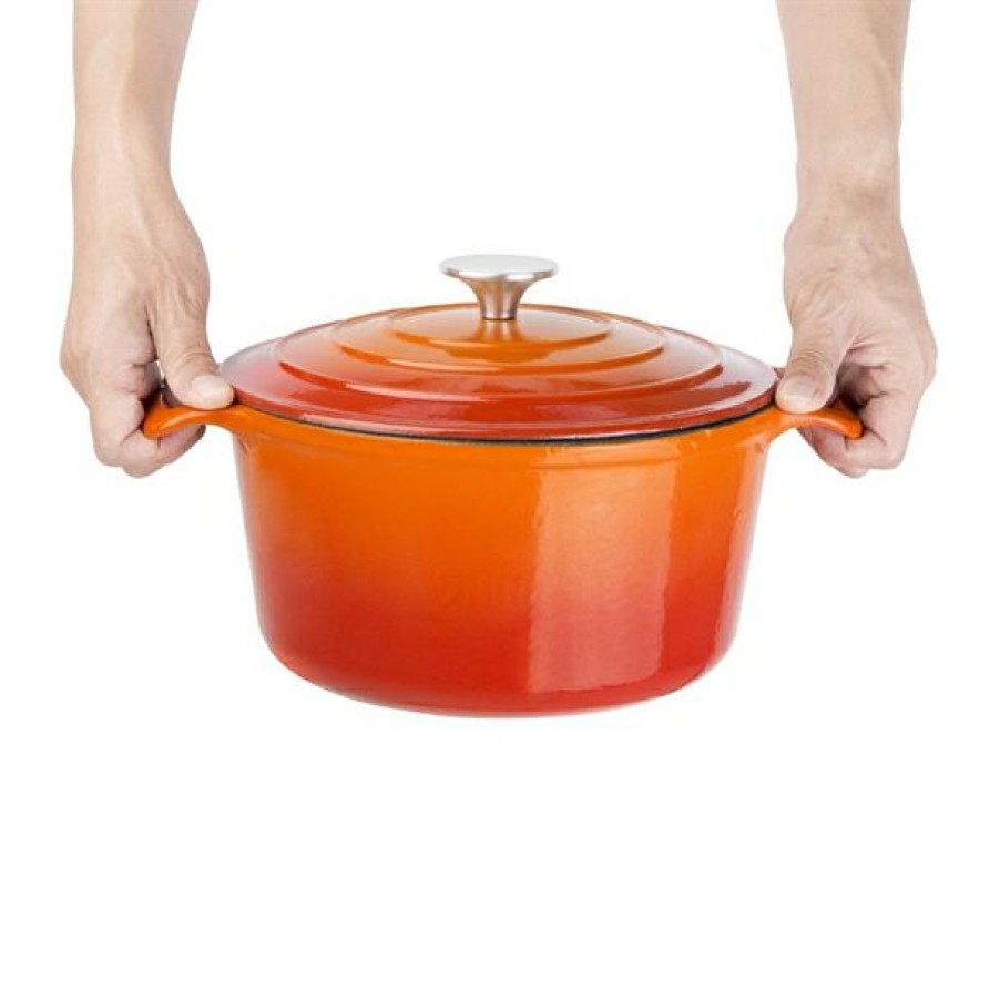 Kitchenware & Knives * | Exquisite Gifts Vogue Orange Round Casserole Dish 4Ltr