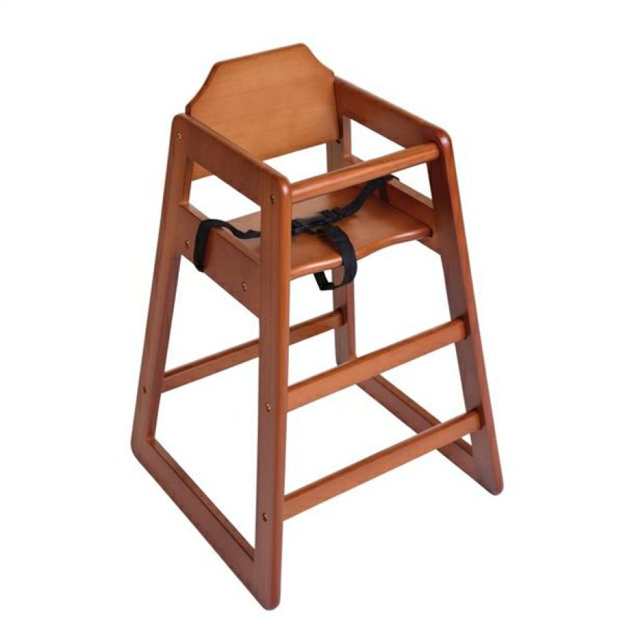 Furniture * | Hot Sale Bolero Wooden Highchair Dark Wood Finish