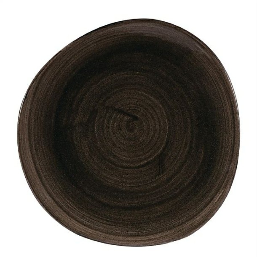 Crockery * | Low Price Churchill Stonecast Patina Round Trace Plates Iron Black 286Mm (Pack Of 12)