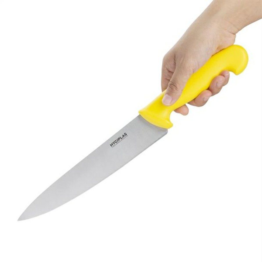 Kitchenware & Knives * | Discount Online Hygiplas Chefs Knife Yellow 21.5Cm