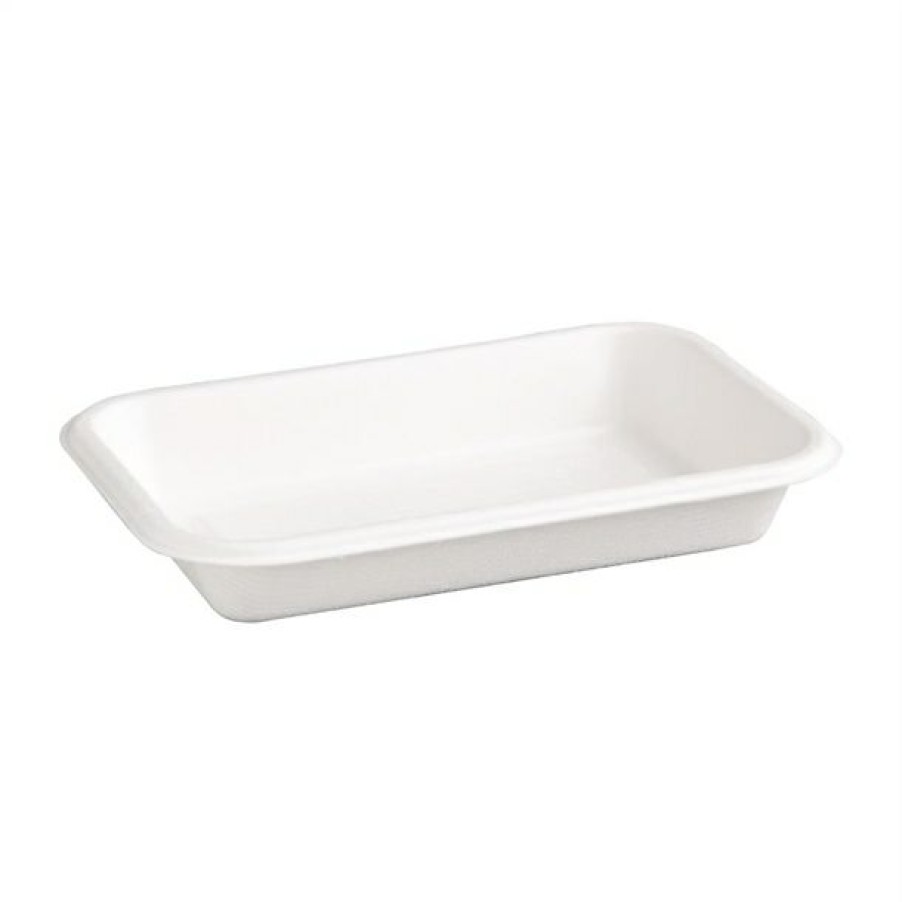 Consumables * | Best Sale Fiesta Compostable Bagasse Food Trays (Pack Of 50)