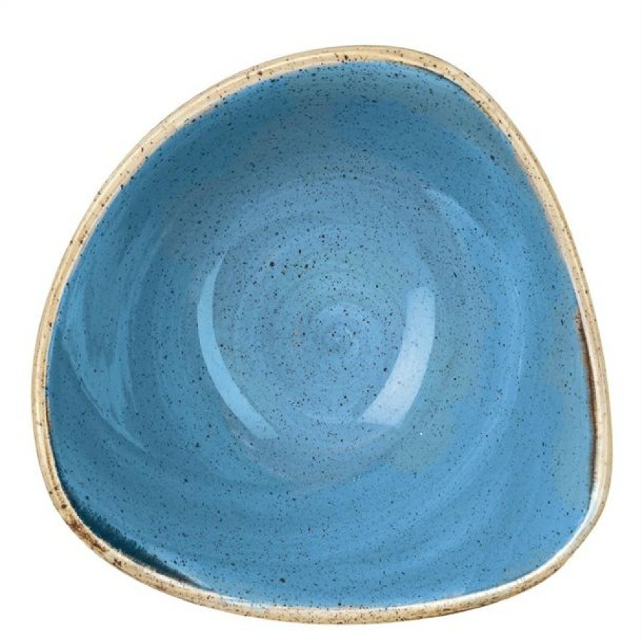 Crockery * | Opening Sales Churchill Stonecast Triangle Bowl Cornflower Blue 152Mm (Pack Of 12)