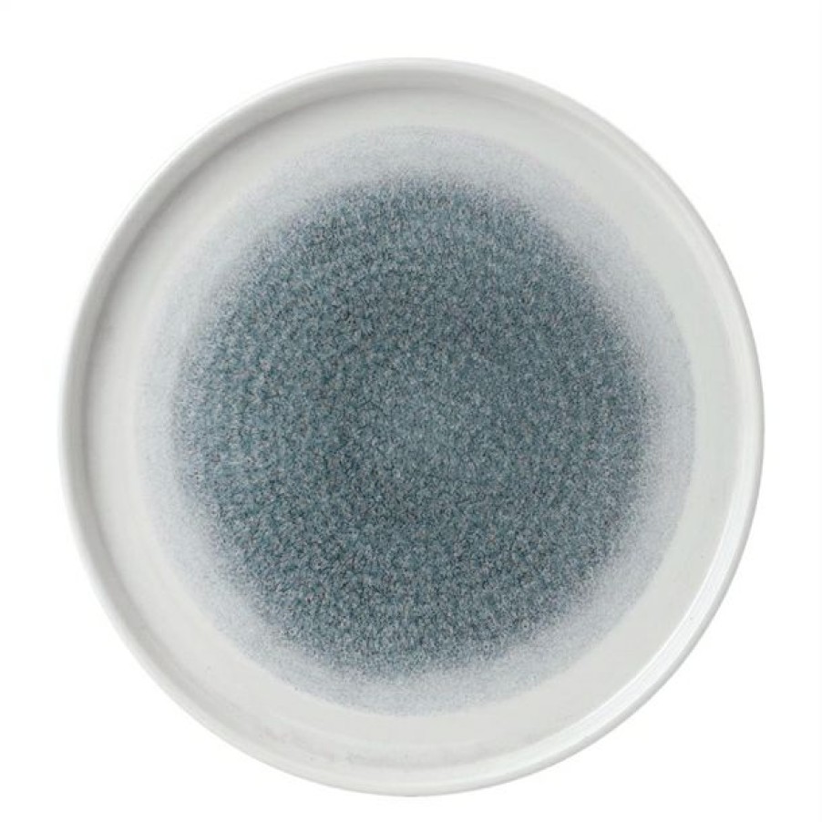 Crockery * | High Quality Churchill Raku Walled Plates Topaz Blue 260Mm (Pack Of 6)