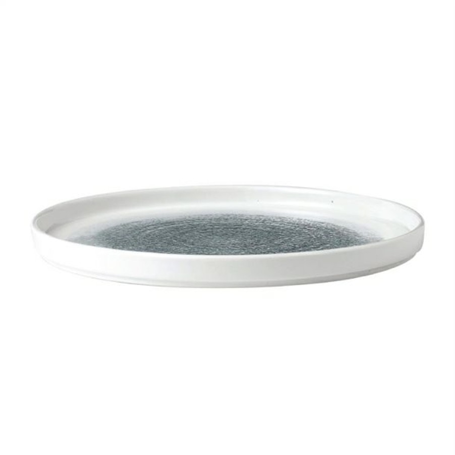 Crockery * | High Quality Churchill Raku Walled Plates Topaz Blue 260Mm (Pack Of 6)