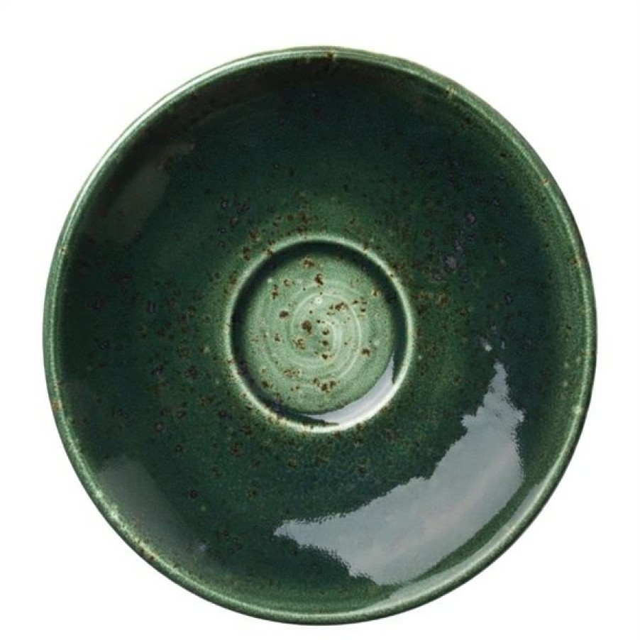 Crockery * | Low Price Steelite Vesuvius Burnt Emerald Saucers 125Mm (Pack Of 12)