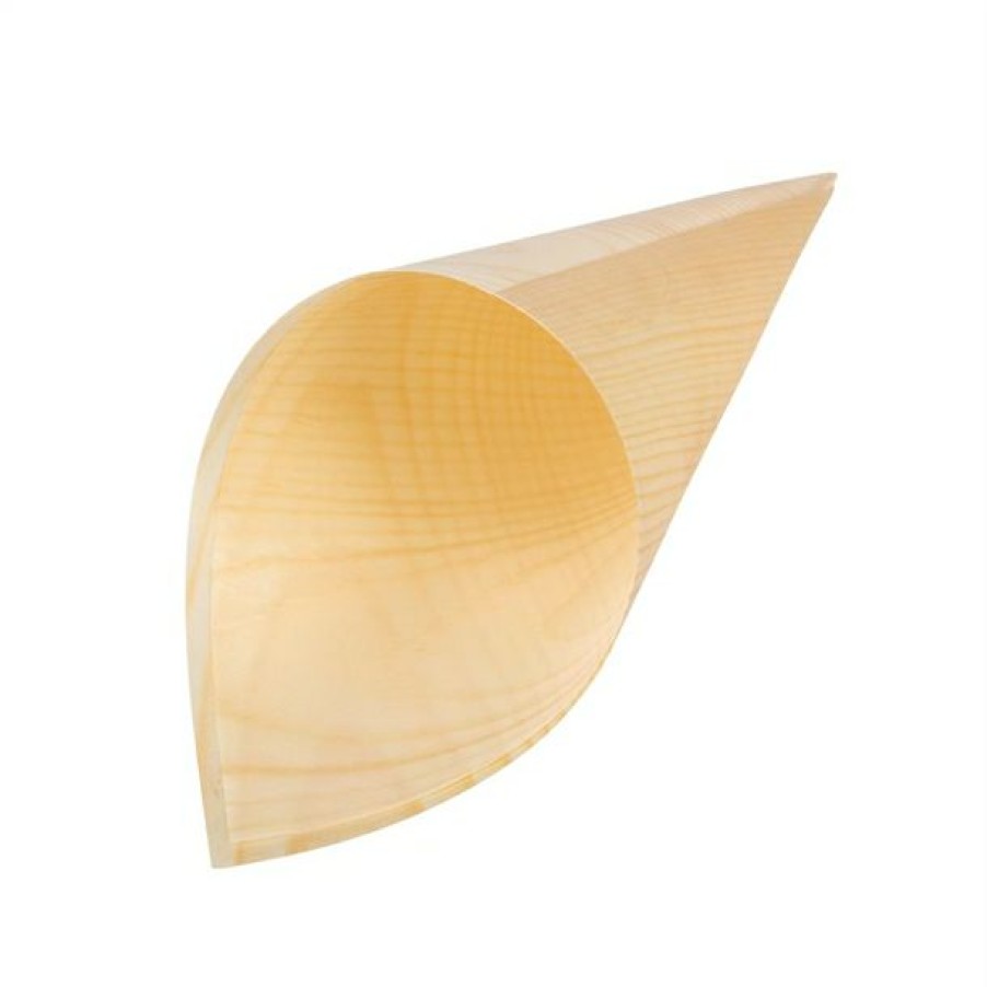 Consumables * | Low Price Fiesta Compostable Wooden Canape Cones 75Mm (Pack Of 100)