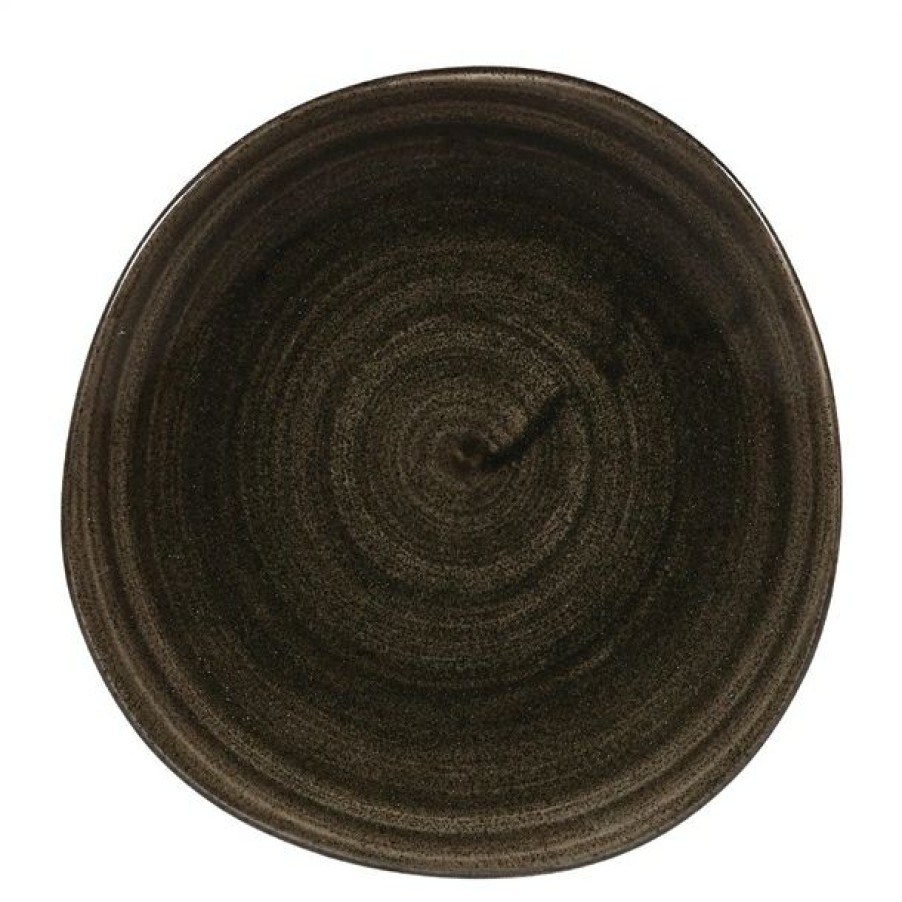 Crockery * | Typical Style Churchill Stonecast Patina Round Trace Plates Iron Black 186Mm (Pack Of 12)