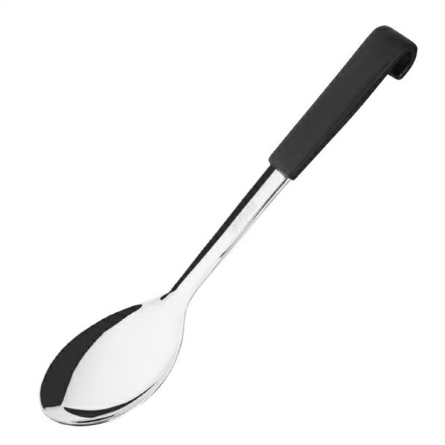 Kitchenware & Knives * | Exquisite Gifts Vogue Black Handled Serving Spoon 340Mm