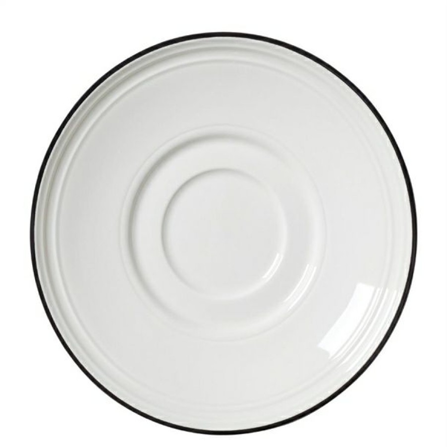 Crockery * | Discount Sale Steelite Bead Black Band Saucers 150Mm (Pack Of 12)