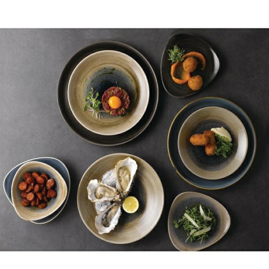 Crockery * | High Quality Churchill Stonecast Aqueous Deep Coupe Plates Bayou Taupe 225Mm (Pack Of 12)