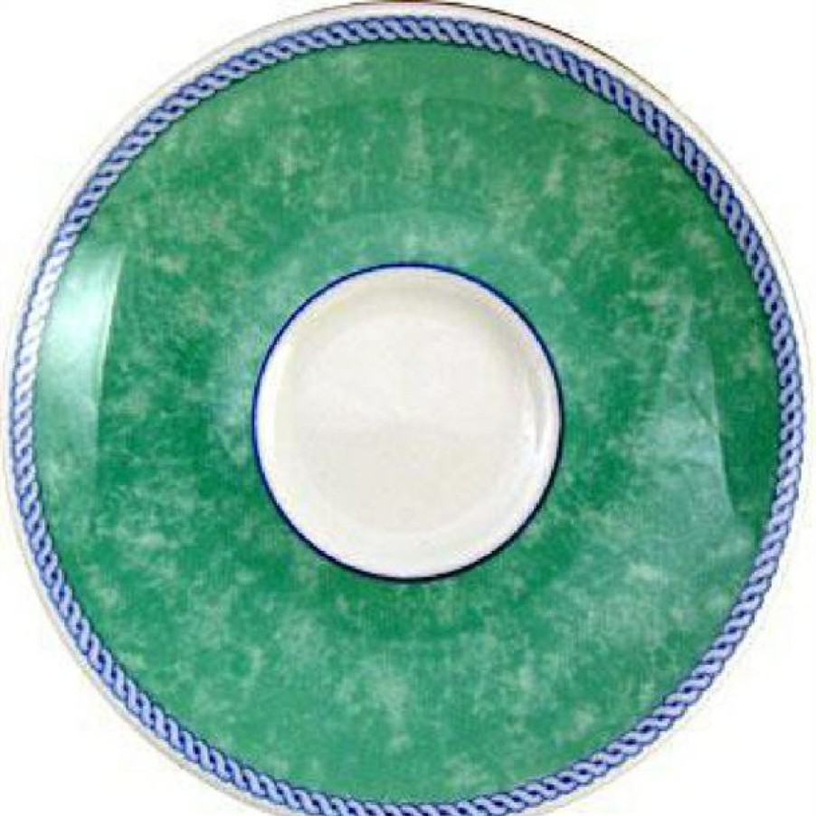 Crockery * | Sale Churchill New Horizons Marble Border Espresso Saucers Green 115Mm