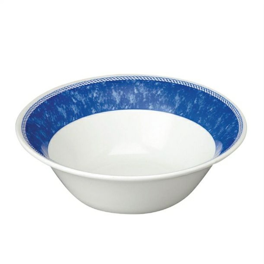 Crockery * | Quality Guarantee Churchill New Horizons Marble Border Salad Bowls Blue 213Mm (Pack Of 12)