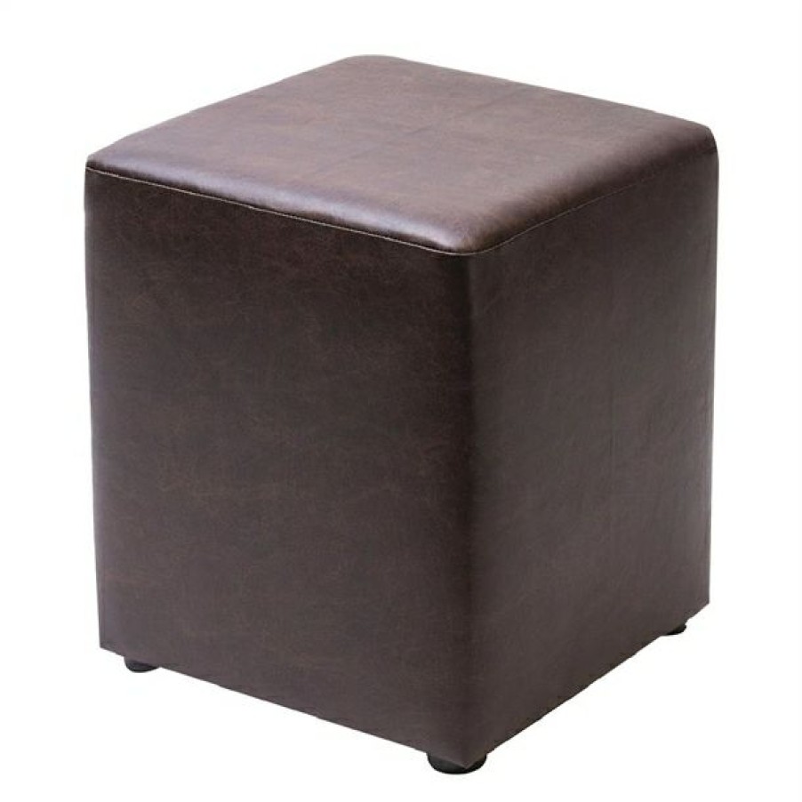 Furniture * | Outlet Cube Faux Leather Bar Stool Peat (Pack Of 2)