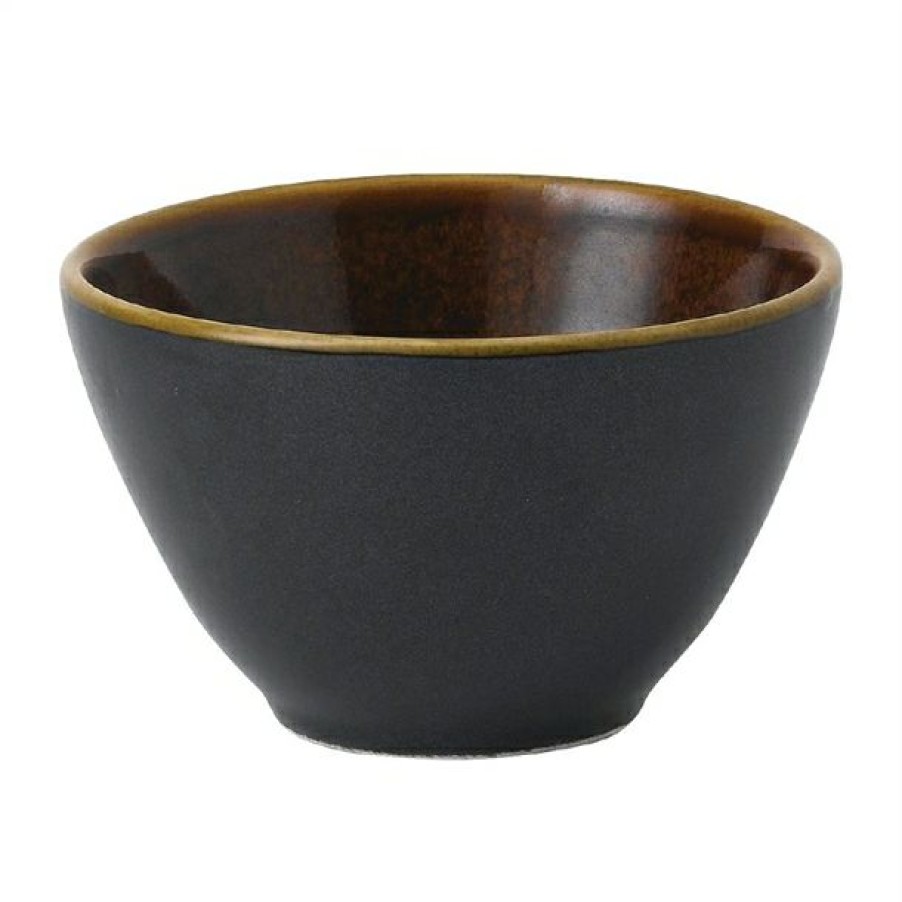 Crockery * | Tendy Style Churchill Super Vitrified Nourish Black Onyx Two Tone Contour Deep Bowl 8Oz (Box 12) (Direct)