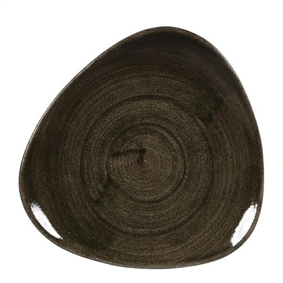 Crockery * | Bargain Sale Churchill Stonecast Patina Lotus Plates Iron Black 192Mm (Pack Of 12)