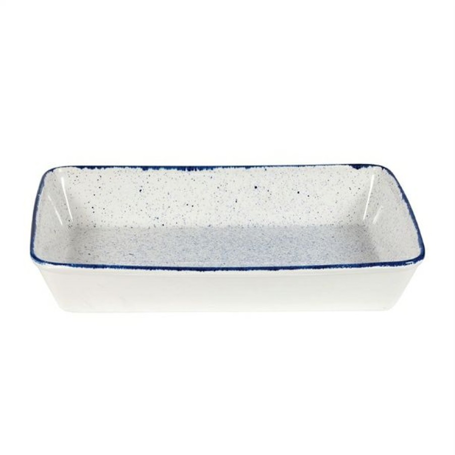 Crockery * | Best Sale Churchill Stonecast Hints Rectangular Baking Dishes Indigo Blue 250 X 380Mm