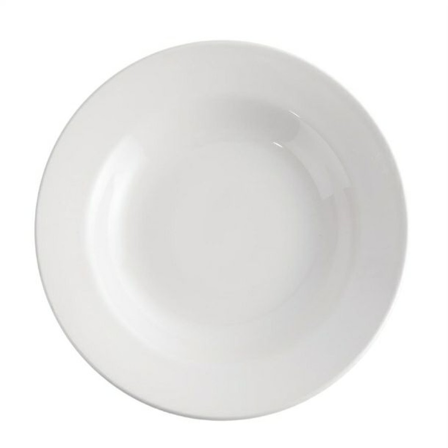 Crockery * | Premium Churchill Whiteware Classic Rimmed Soup Bowls 230Mm (Pack Of 24)