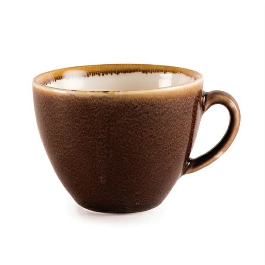 Crockery * | Discount Online Olympia Kiln Cappuccino Cup Bark 230Ml (Pack Of 6)