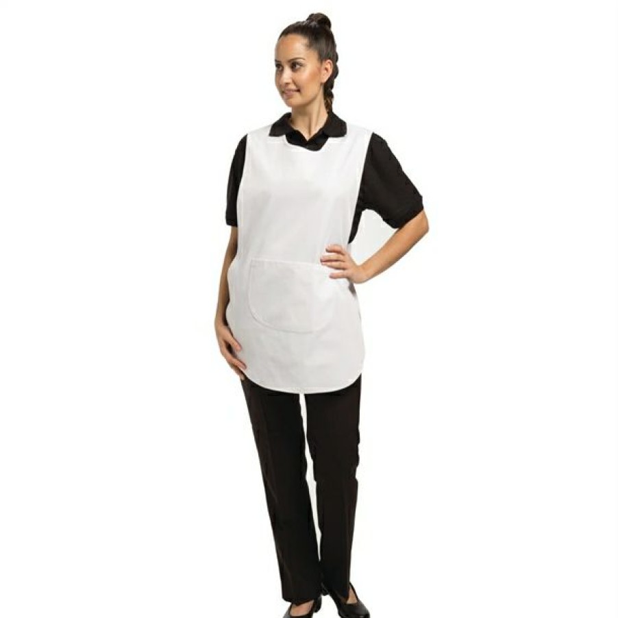 Chefs Clothing Aprons Footwear * | Best Sale Whites Tabard With Pocket White