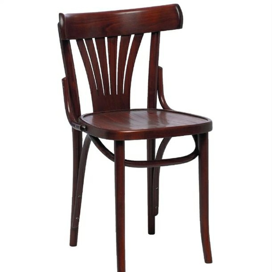 Furniture * | Discount Online Fameg Bentwood Bistro Fan Back Side Chairs Walnut (Pack Of 2)