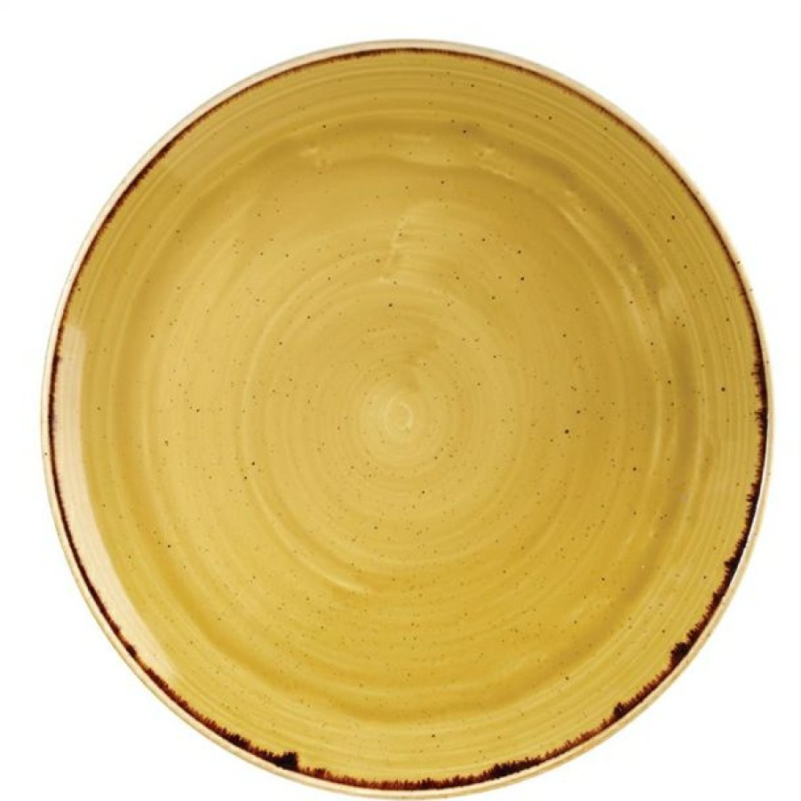 Crockery * | Top Sell Churchill Stonecast Round Coupe Plate Mustard Seed Yellow 288Mm (Pack Of 12)