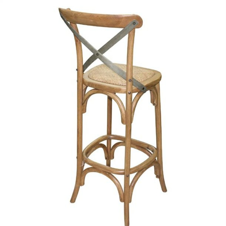 Furniture * | Bestsellers Bolero Wooden Barstool With Backrest