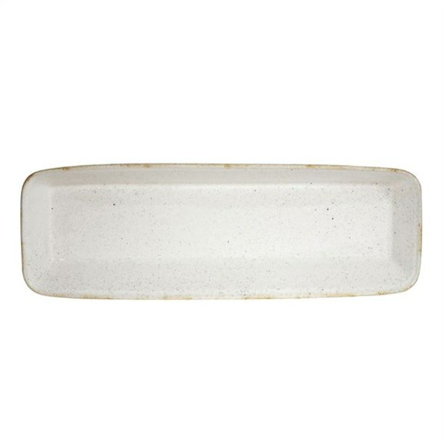 Crockery * | Low Price Churchill Stonecast Hints Rectangular Baking Dishes Barley White 160 X 530Mm