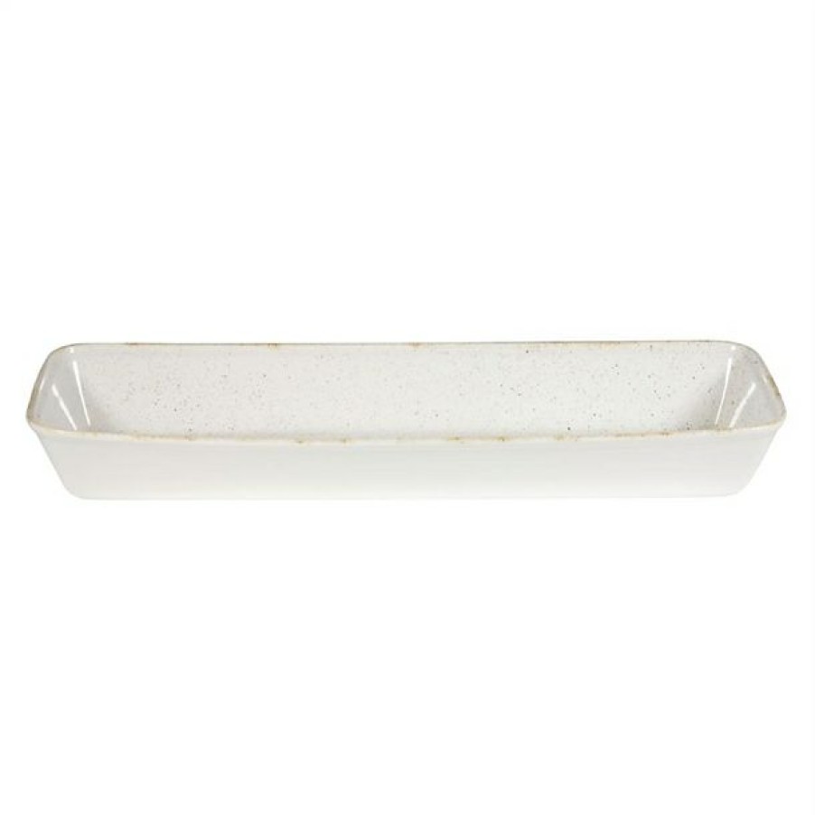 Crockery * | Low Price Churchill Stonecast Hints Rectangular Baking Dishes Barley White 160 X 530Mm