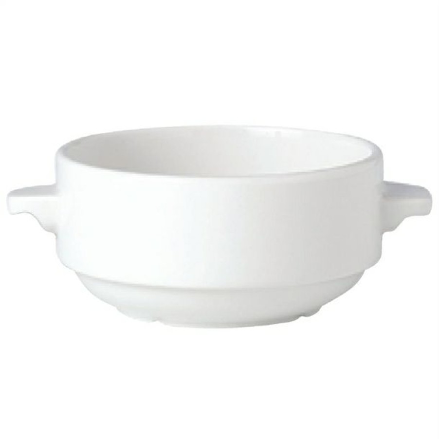 Crockery * | Sale Steelite Simplicity White Lugged Stacking Soup Cups 285Ml (Pack Of 36)