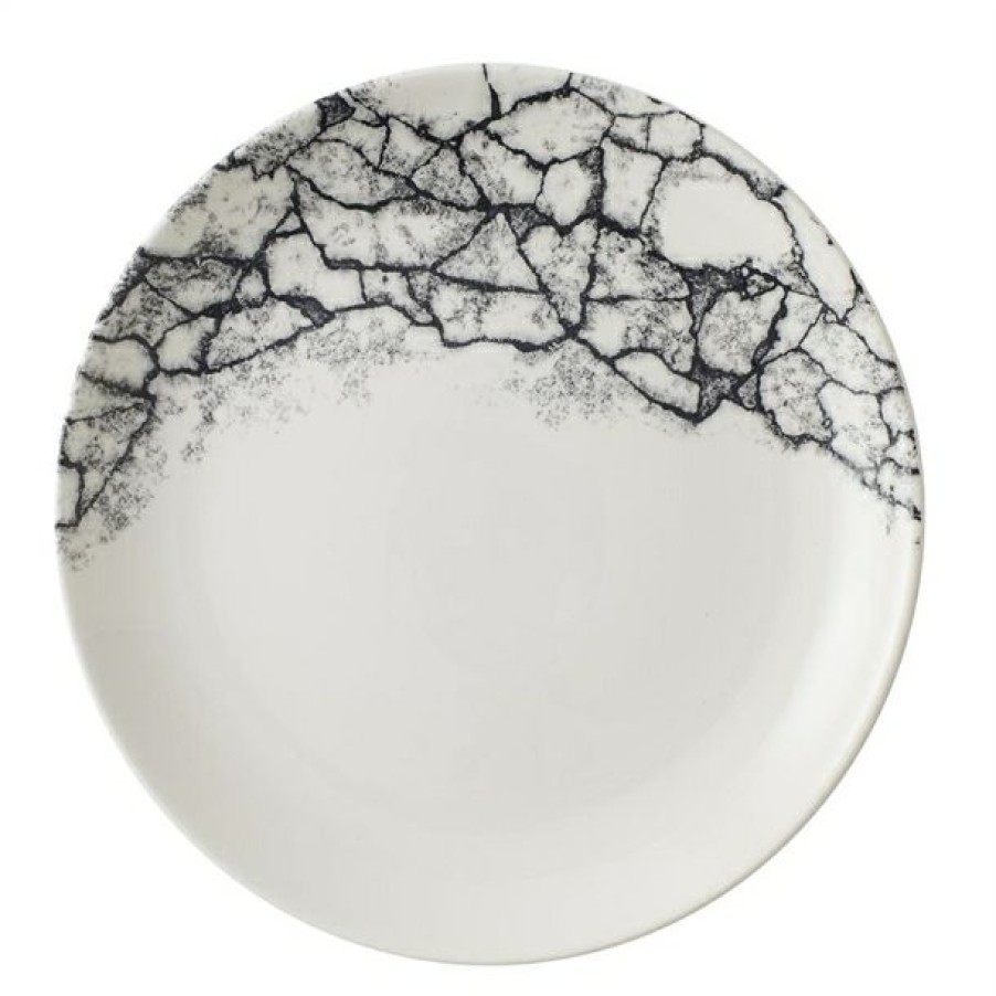 Crockery * | Low Price Churchill Kintsugi Accents Quartz Black Evolve Coupe Plate 220Mm (Pack Of 12)