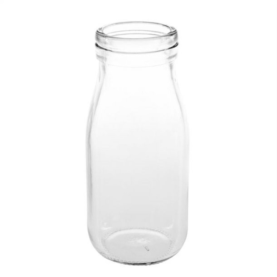 Glassware * | Discount Olympia Glass Milk Bottles 200Ml (Pack Of 12)